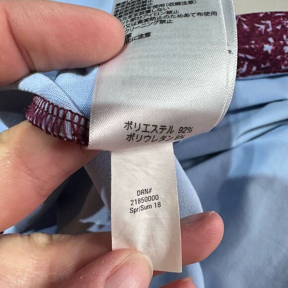 Eddie Bauer Women's Travex Stretch Dress Size L Purple Geometric Knotted Bodice - Picture 10 of 13